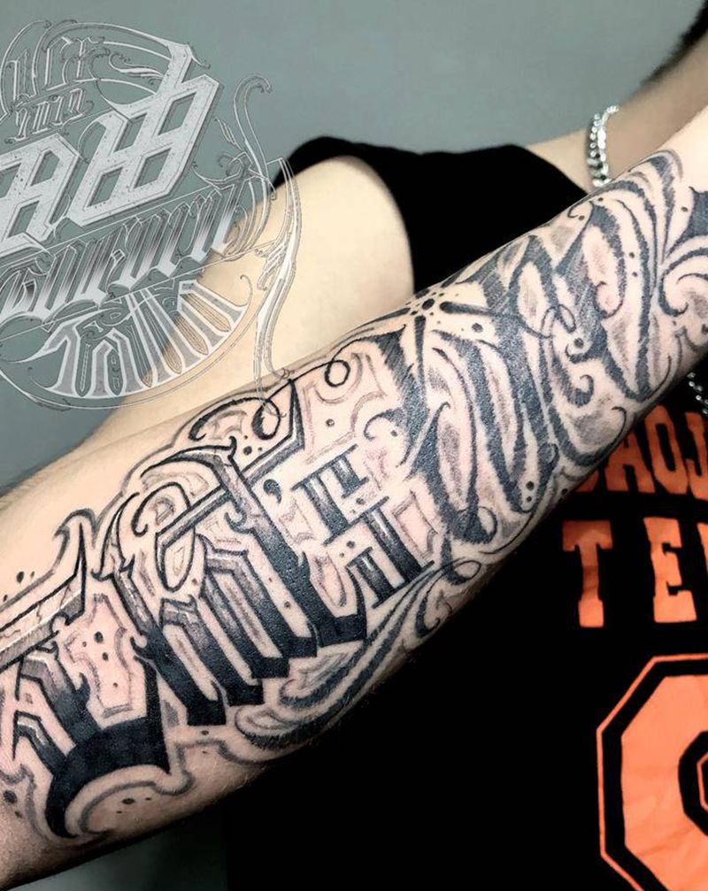 花体字：That’s life纹身图片_手臂花体字纹身图案