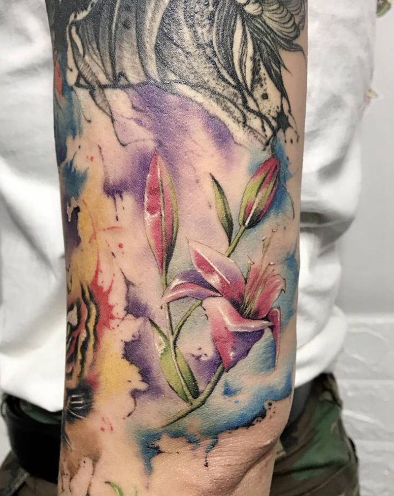 彩墨纹身纹身图片_手臂手部水墨水彩纹身图案