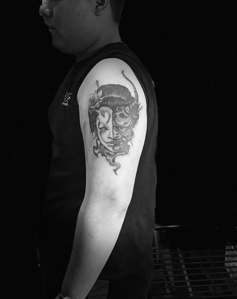 暗黑系纹身图片_手臂New School纹身图案