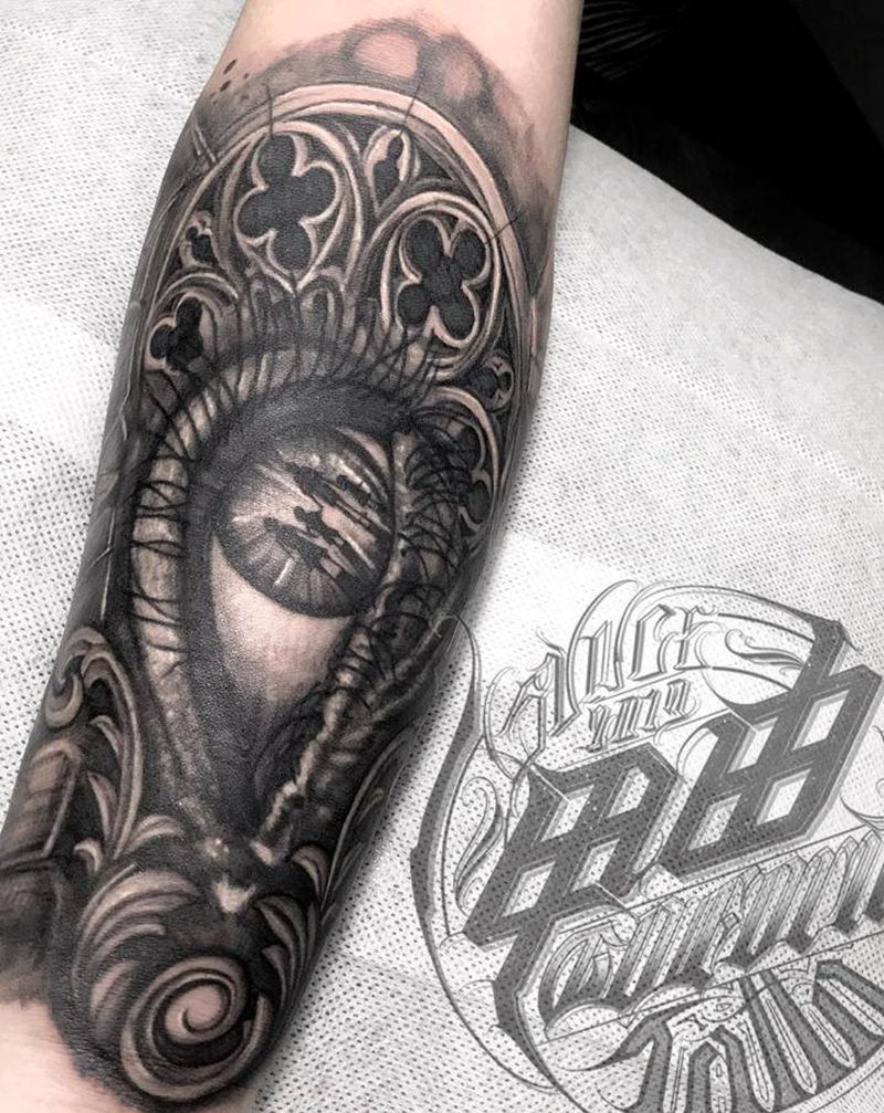 守护纹身图片_手臂欧美写实纹身图案