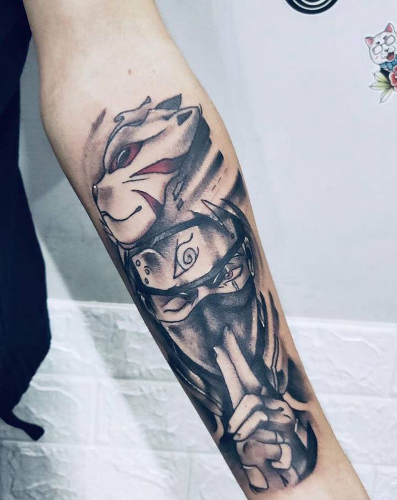 火影忍者纹身图片_手部手臂新传统老传统纹身图案
