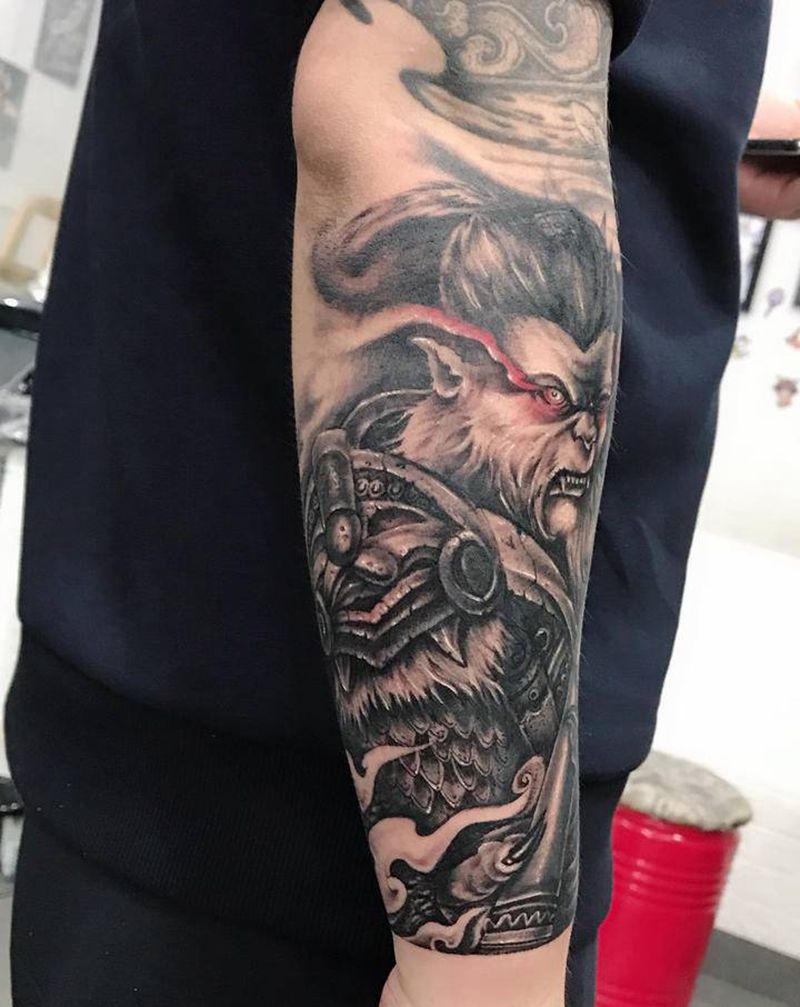 斗战胜佛纹身图片_手臂手部新传统老传统纹身图案