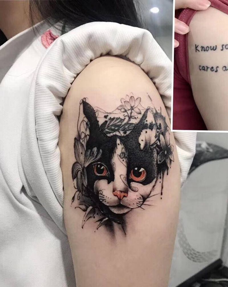 遮盖纹身图片_手臂手部新传统水墨纹身图案