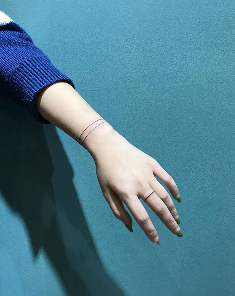 线条纹身图片_手臂纹身图案