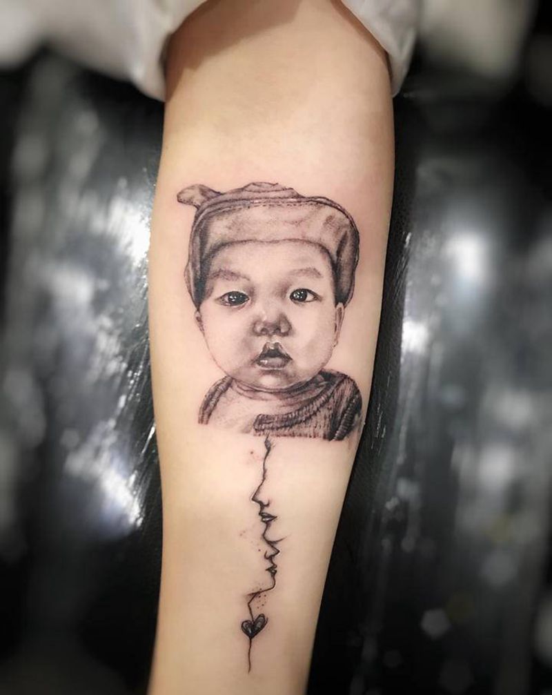 肖像纹身图片_手臂手部欧美写实新传统纹身图案