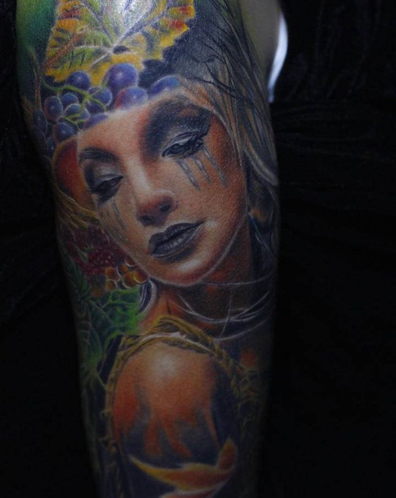 欧美人物纹身图片_手臂欧美写实纹身图案