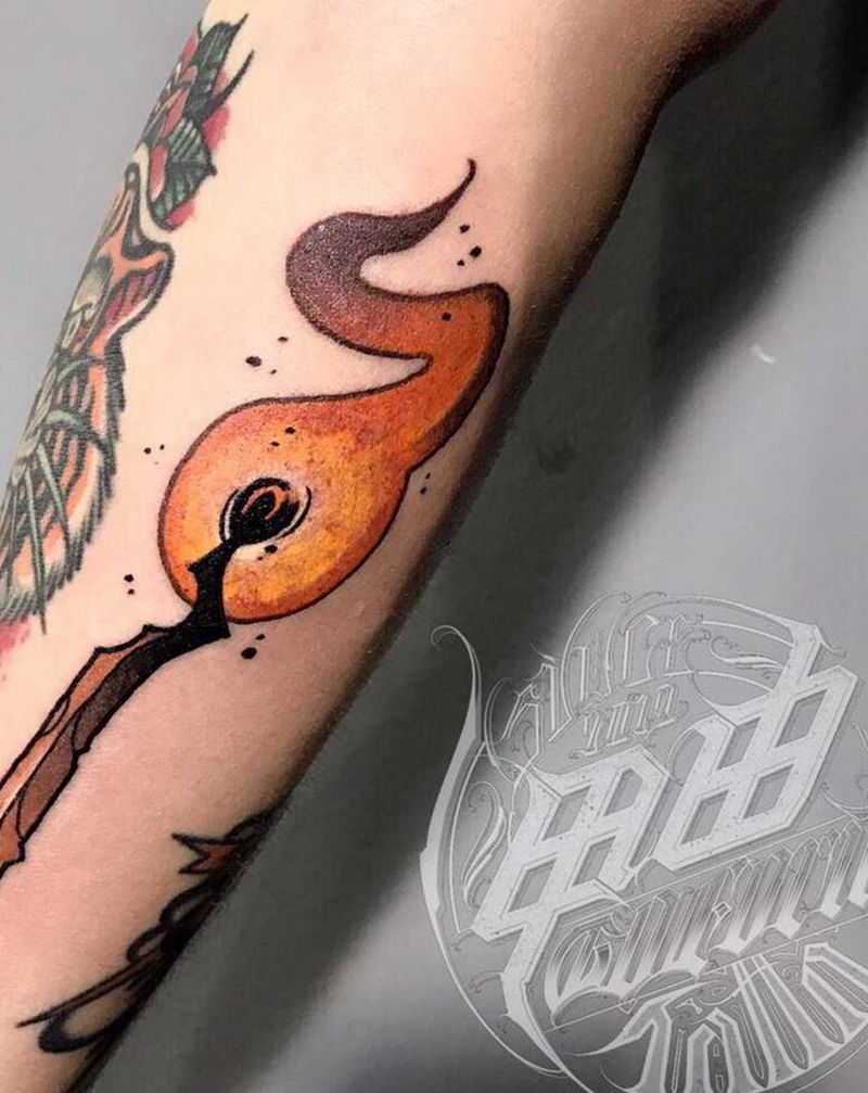 小火柴纹身图片_手臂New School纹身图案