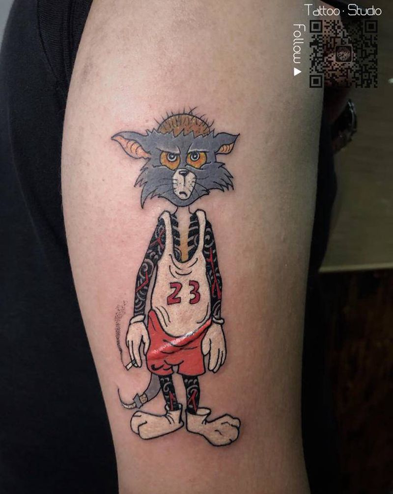 中年的汤姆大叔纹身图片_新传统纹身图案