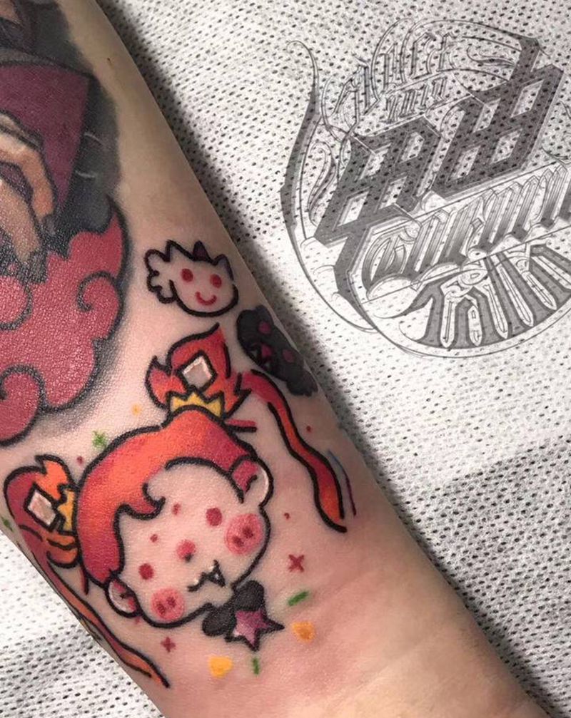 星之守护者：金克斯纹身图片_手臂Old School纹身图案