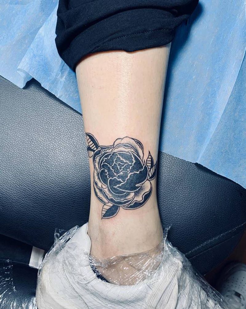 脚踝遮盖纹身图片_脚部Old School纹身图案