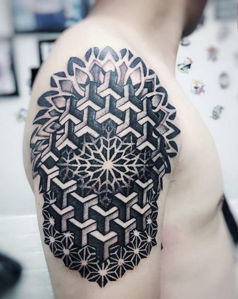 点刺纹身图片_手部手臂图腾点刺纹身图案