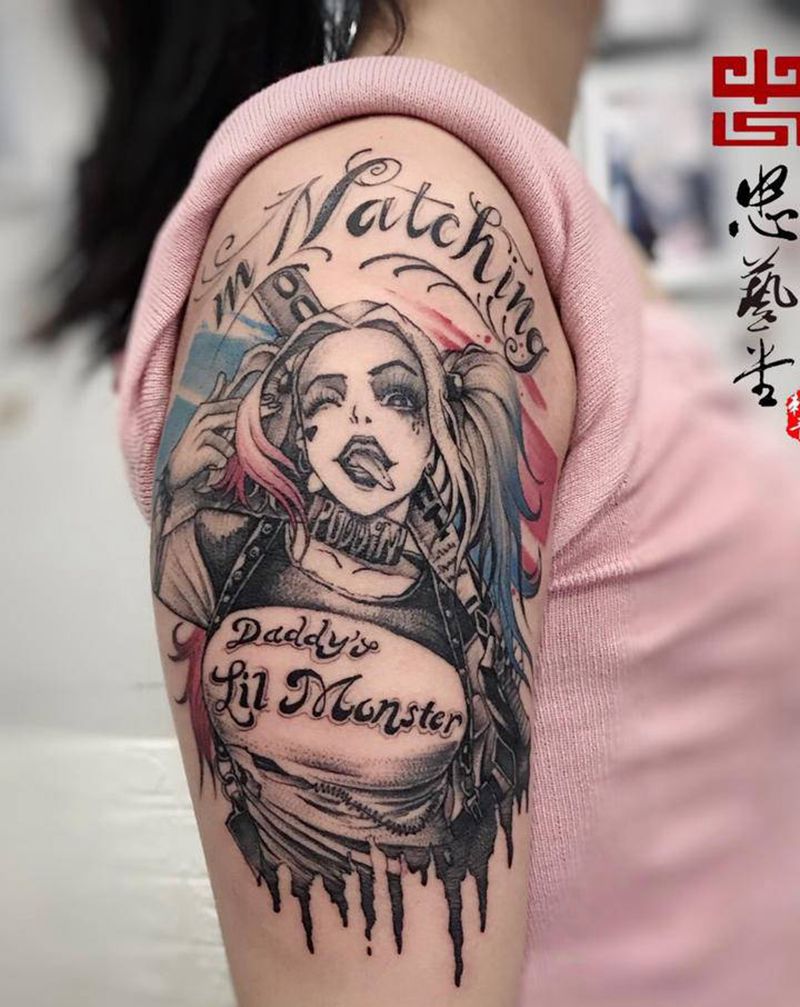 小丑女纹身图片_手部手臂Old School新传统纹身图案