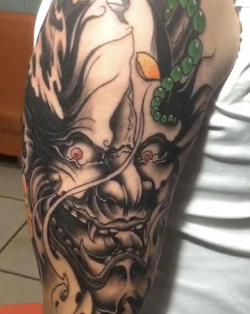 般若纹身图片_手臂新传统纹身图案