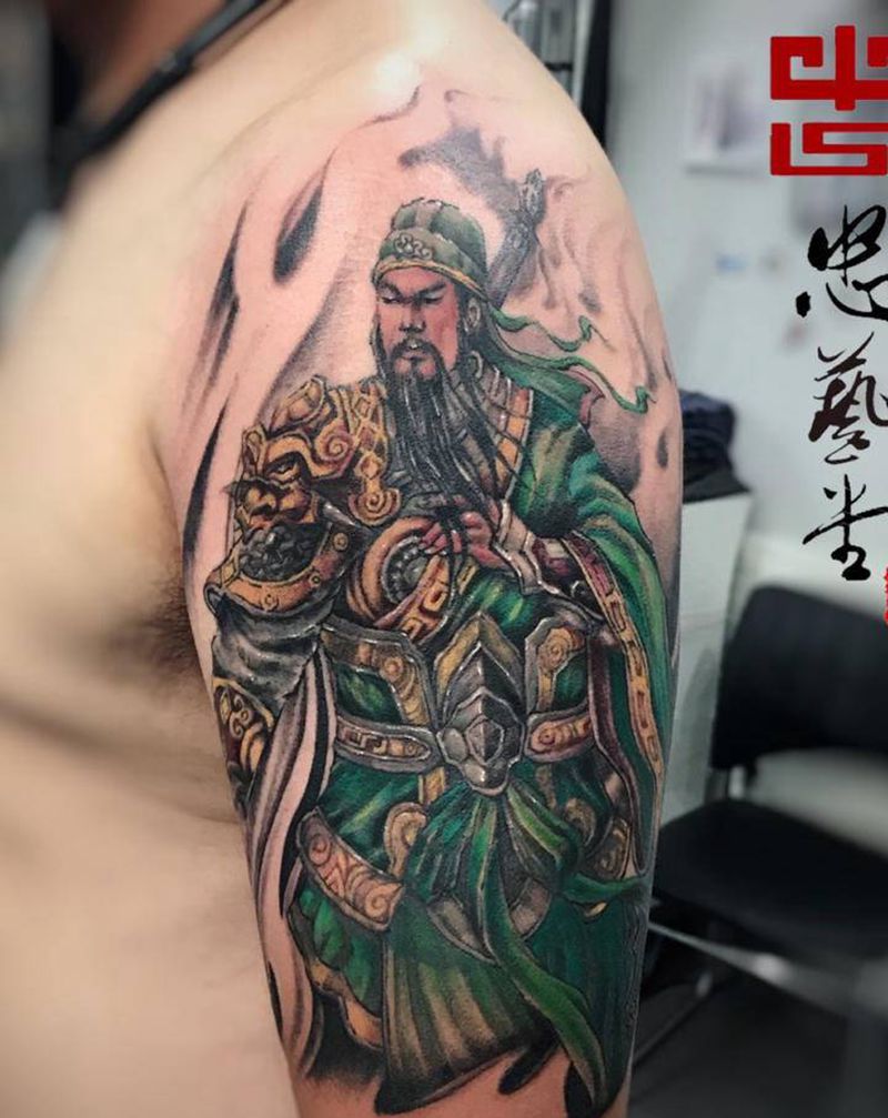 关公纹身图片_手部手臂新传统老传统纹身图案