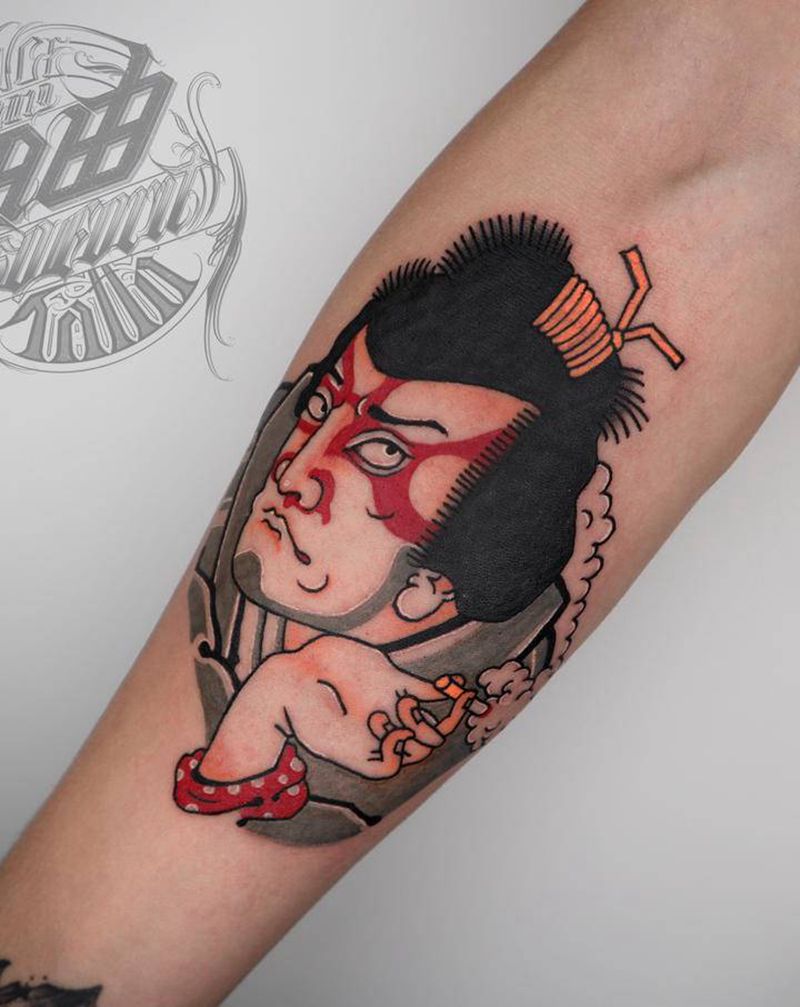 注意身体少抽点烟纹身图片_手臂New School纹身图案