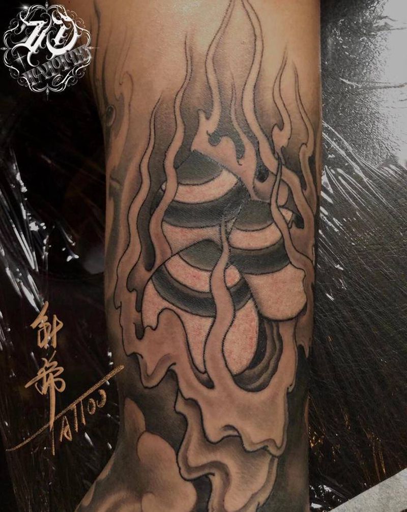 摩尼寶珠纹身图片_新传统纹身图案