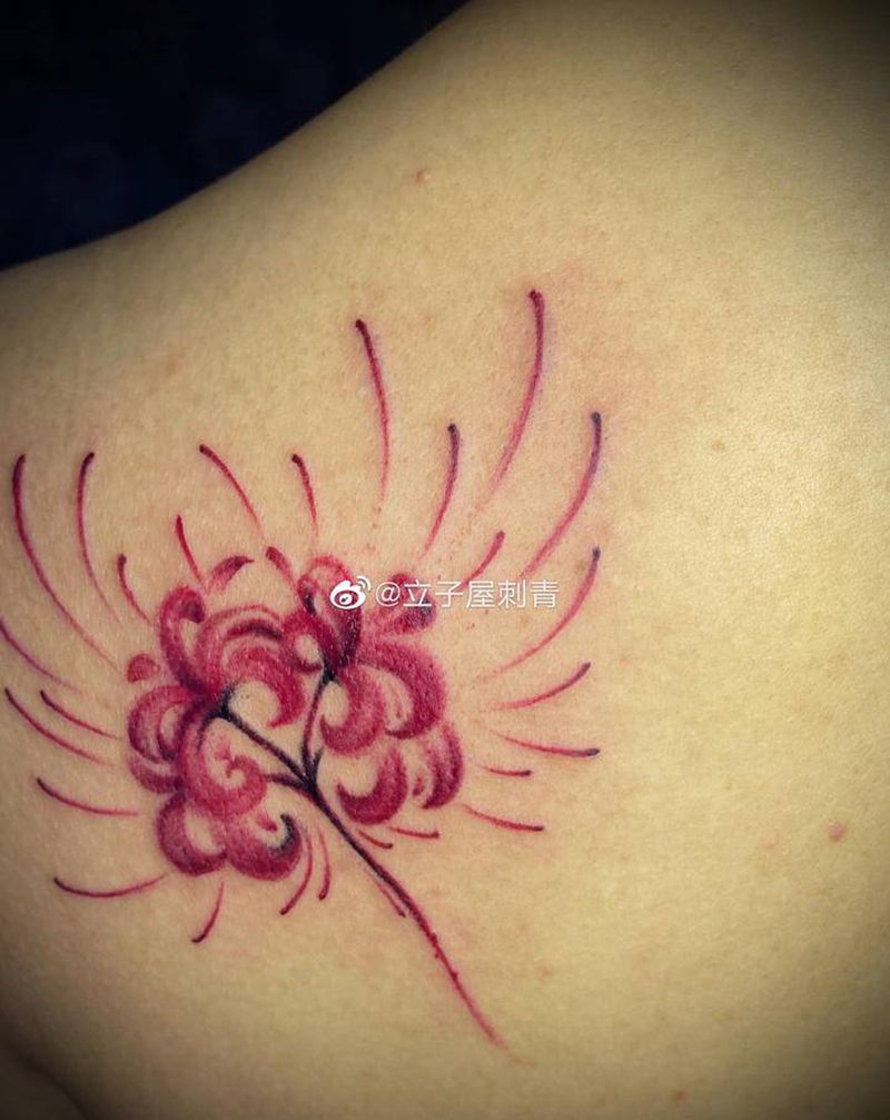 彼岸花纹身图片_背部纹身图案