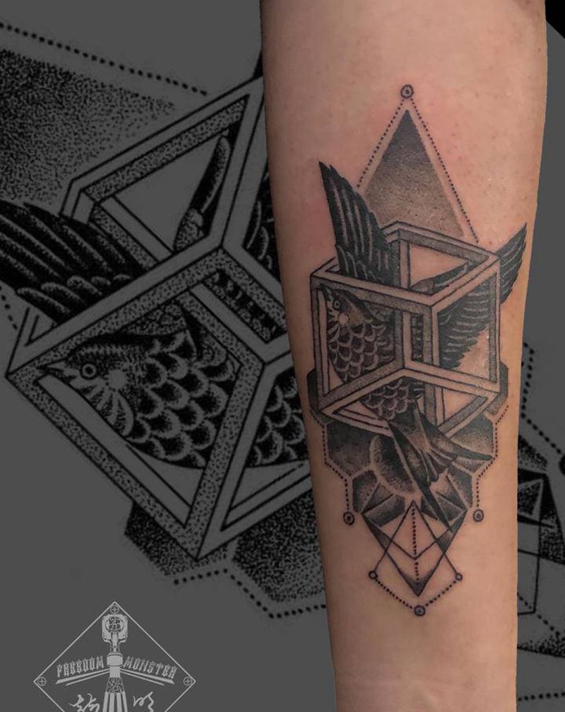 渴望自由纹身图片_手臂纹身图案