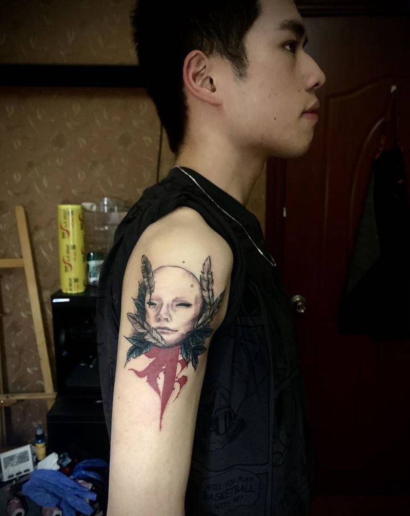 自己的守护神纹身图片_手臂纹身图案