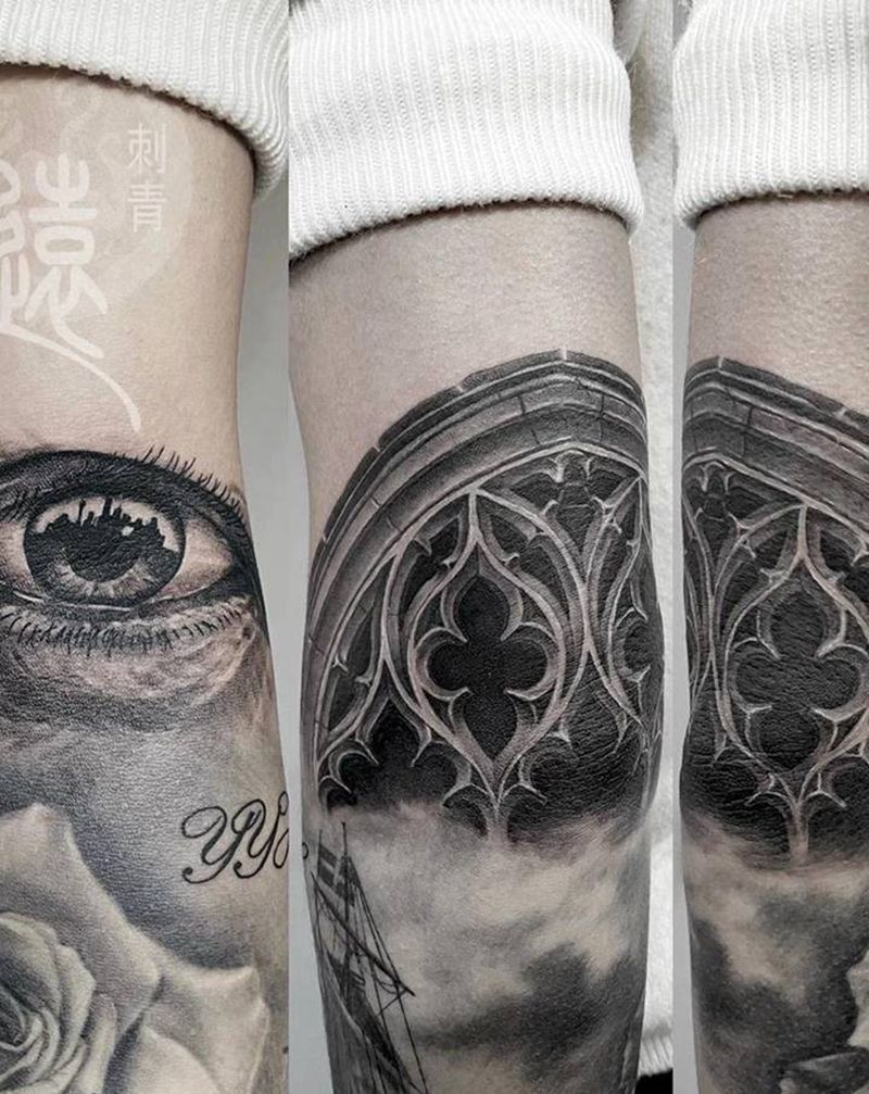 包个肘纹身图片_手臂纹身图案