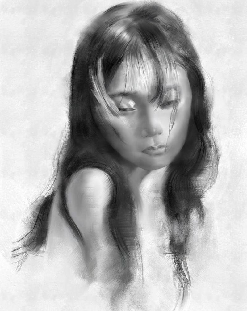 画画不能停纹身图片_欧美写实纹身图案