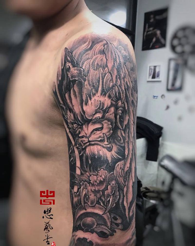 貔貅纹身图片_手部手臂新传统老传统纹身图案