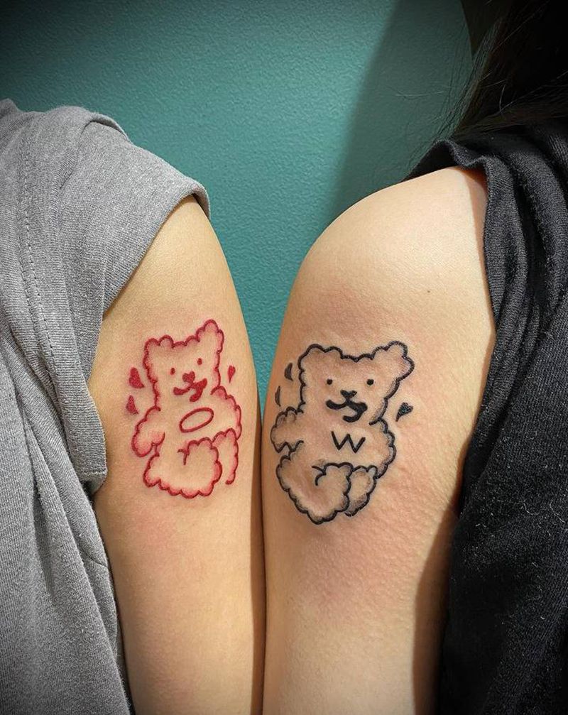 小熊纹身图片_手臂纹身图案