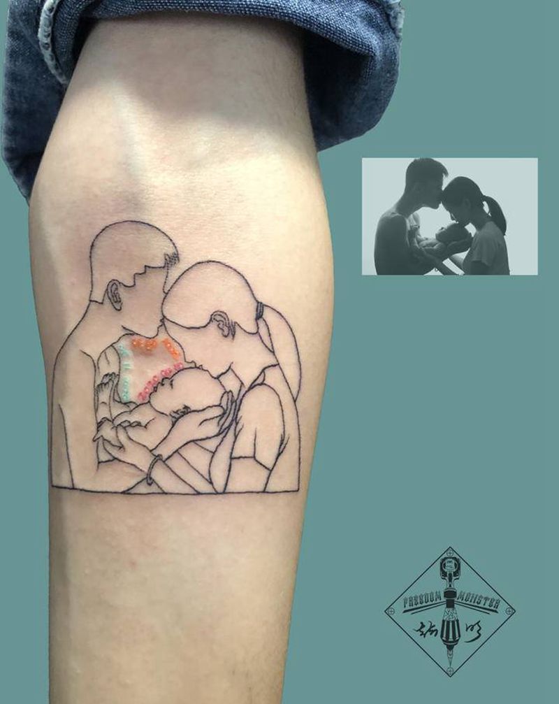 家庭纹身图片_手臂纹身图案
