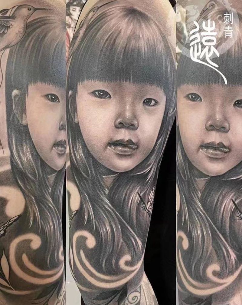 写实花臂纹身图片_手臂欧美写实纹身图案