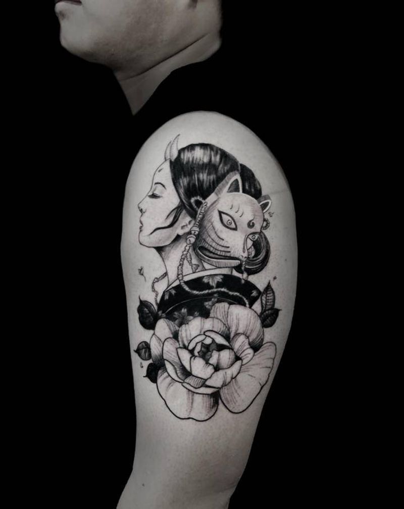 艺妓纹身图片_手臂纹身图案