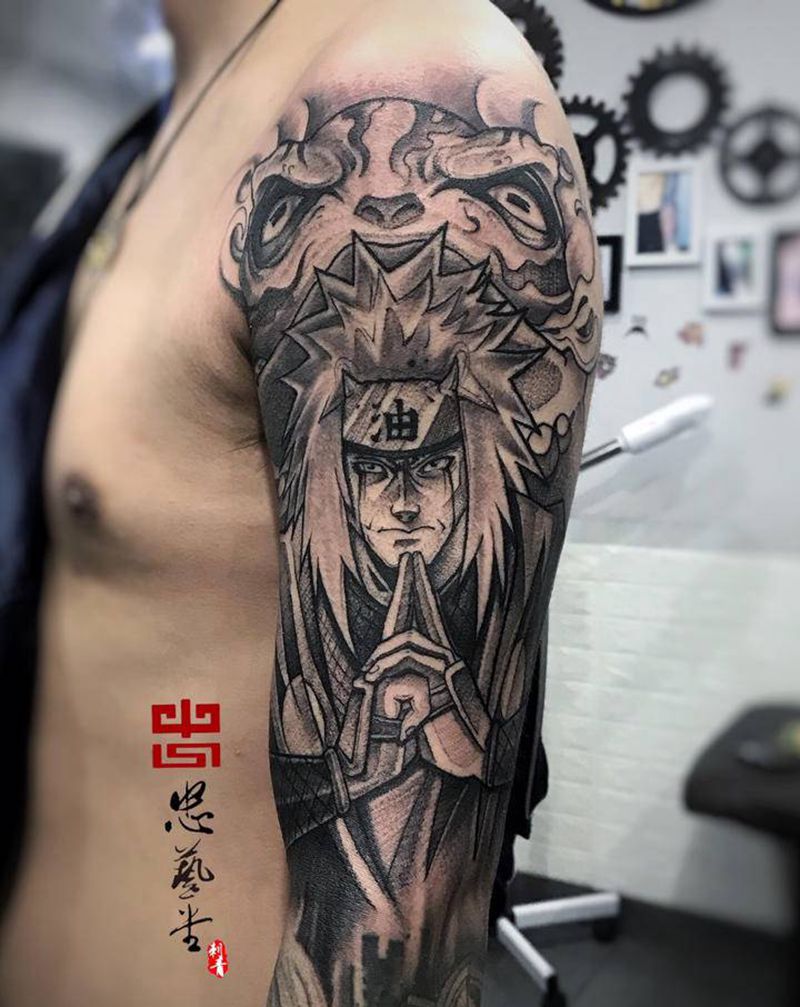 火影自来也纹身图片_手部手臂New SchoolOld School纹身图案