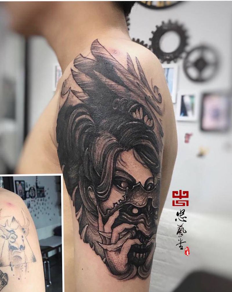 遮盖旧纹身纹身图片_手臂手部欧美写实Old School纹身图案