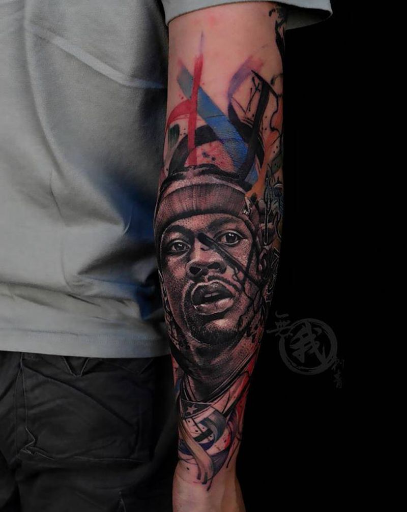 欧美纹身图片_手臂手部欧美写实水彩纹身图案