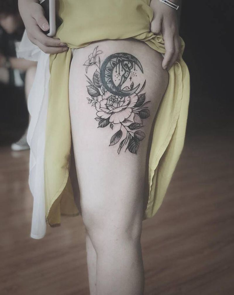 湘西瞳画刺青纹身图片_腿部纹身图案