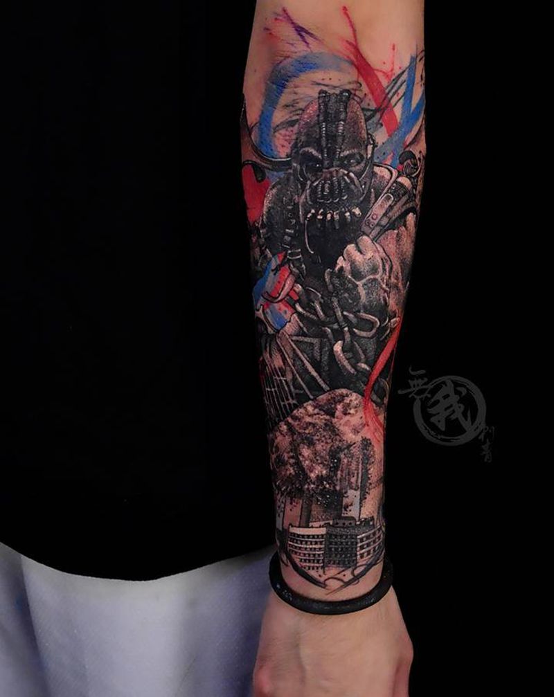 欧美作品纹身图片_手部手臂欧美写实水彩纹身图案