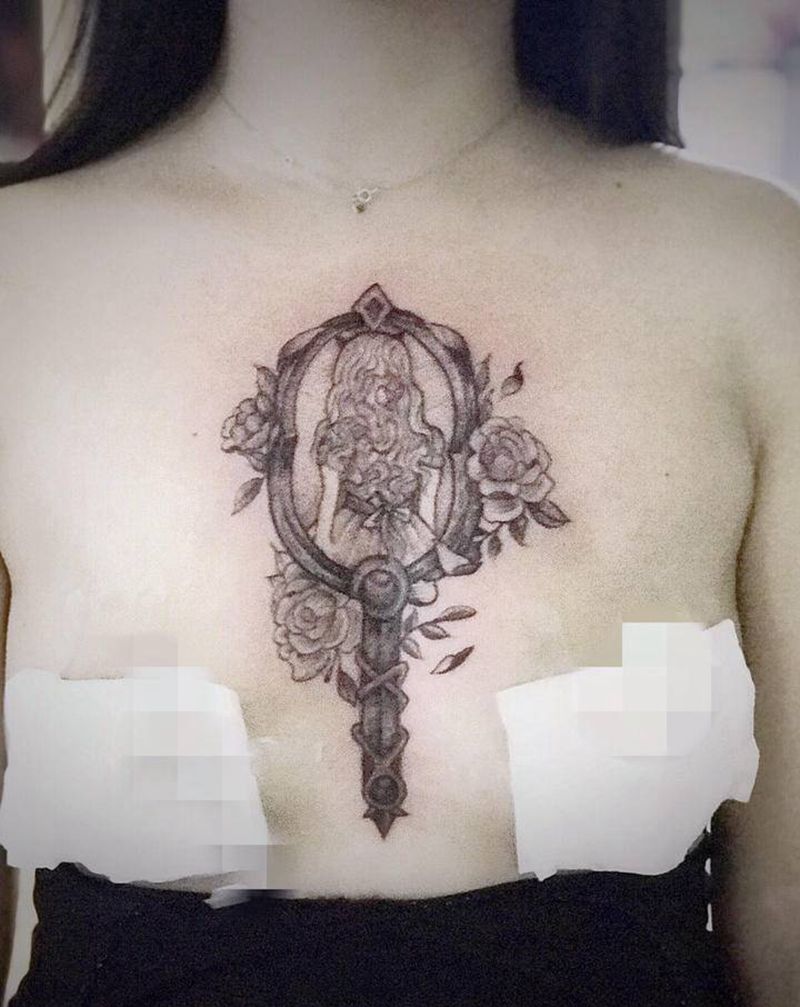 湘西瞳画刺青纹身图片_胸部纹身图案