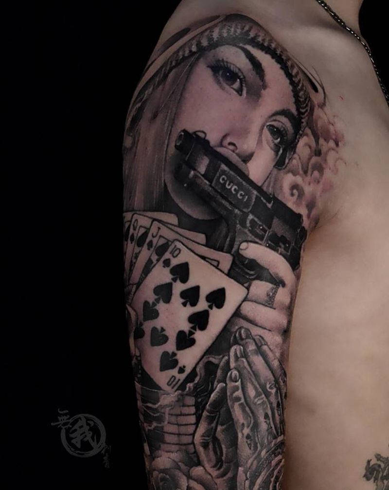 欧美纹身图片_手臂手部欧美写实花体字纹身图案