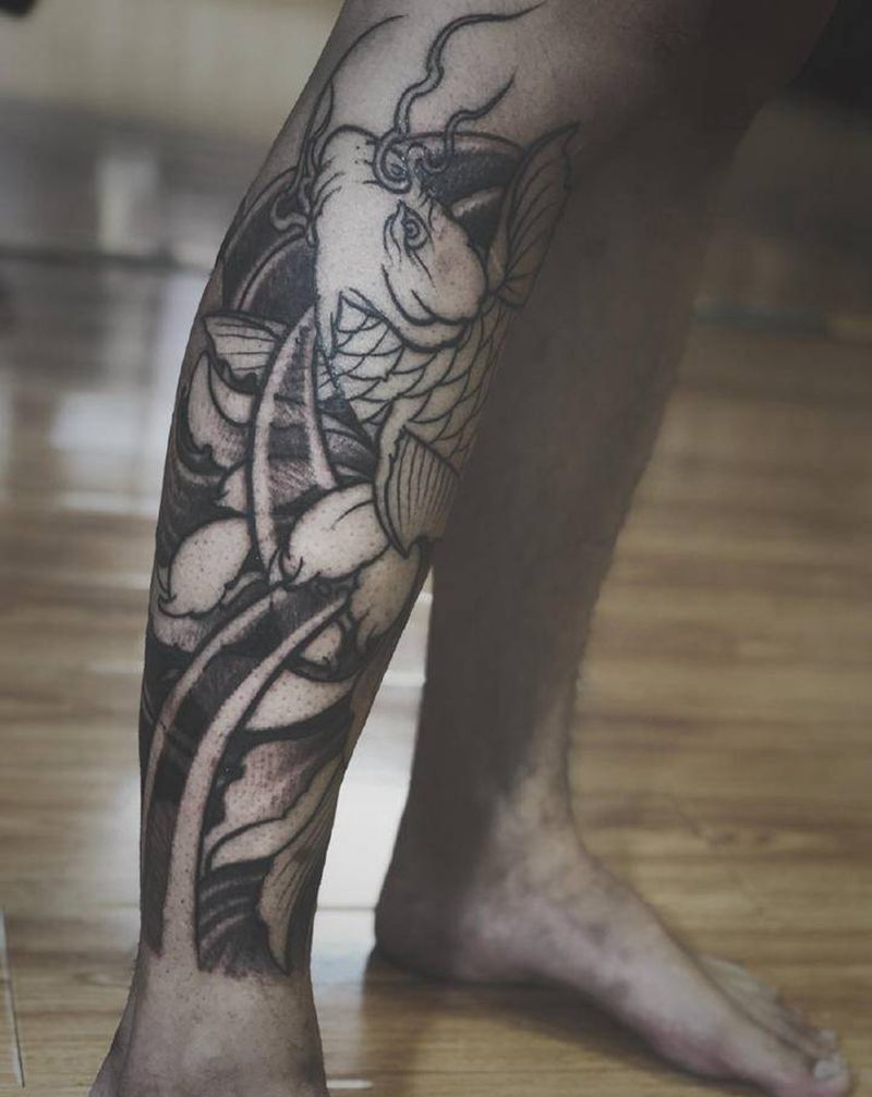 湘西瞳画纹身图片_腿部纹身图案