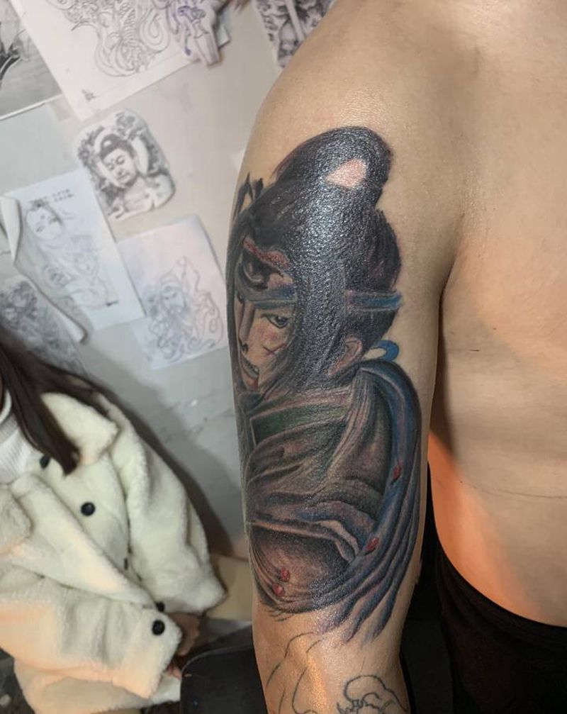 赵子龙纹身图片_手臂新传统纹身图案