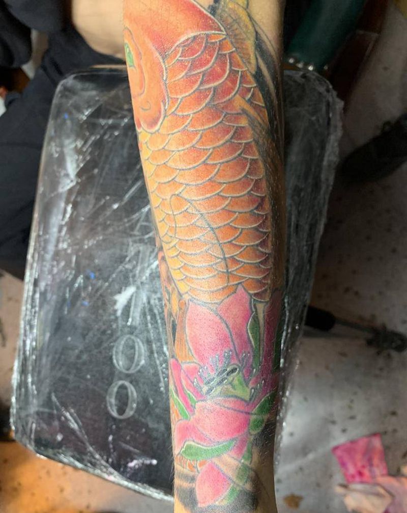 花臂纹身图片_手臂新传统纹身图案