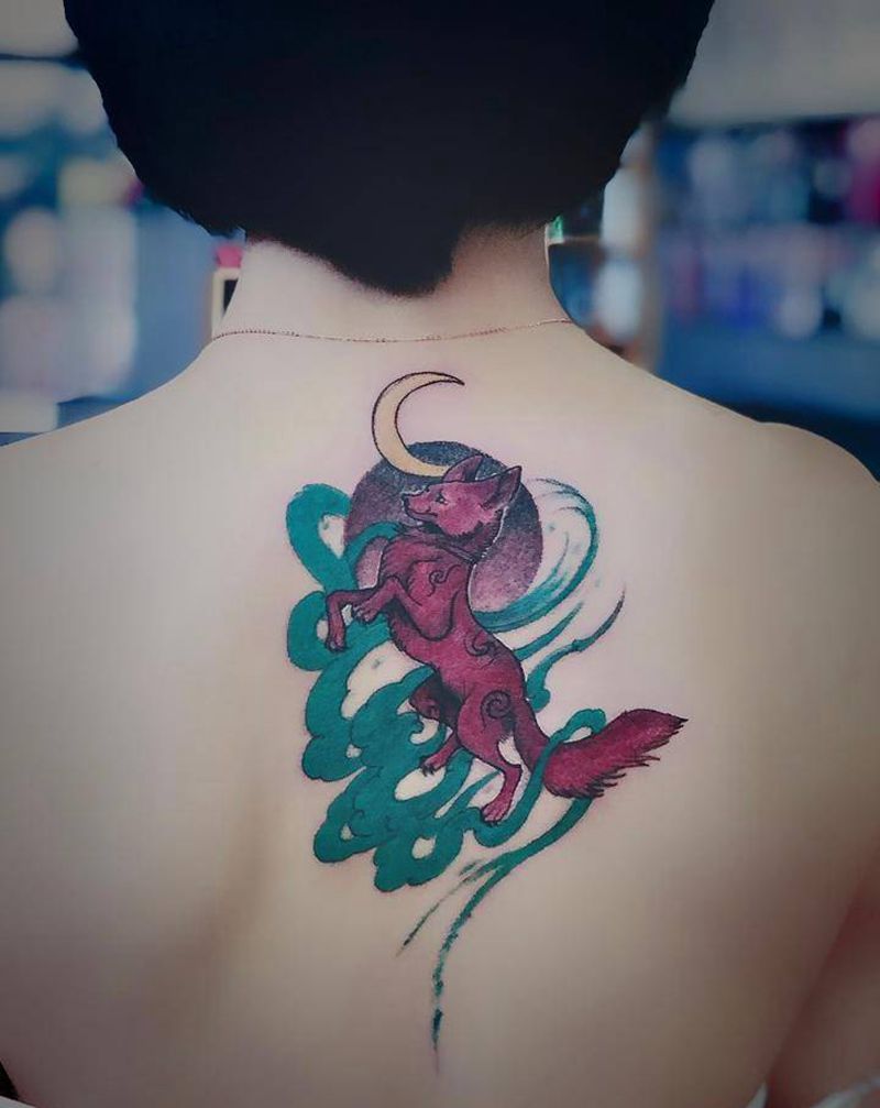 吉首纹身瞳画刺青纹身图片_背部纹身图案