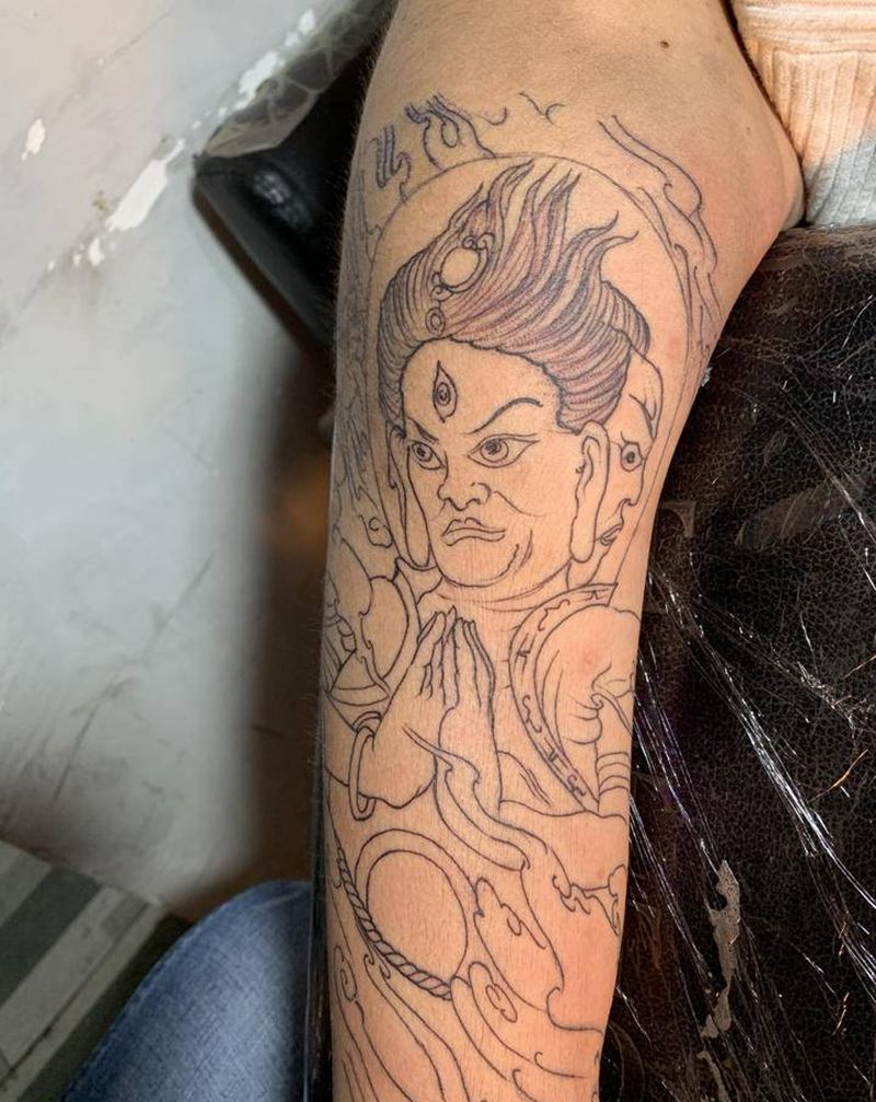 花臂纹身图片_手臂新传统纹身图案