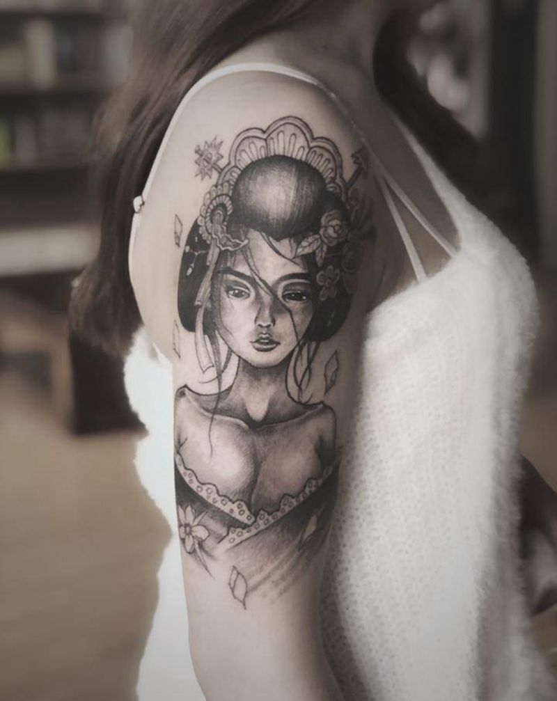 艺妓纹身纹身图片_手臂纹身图案