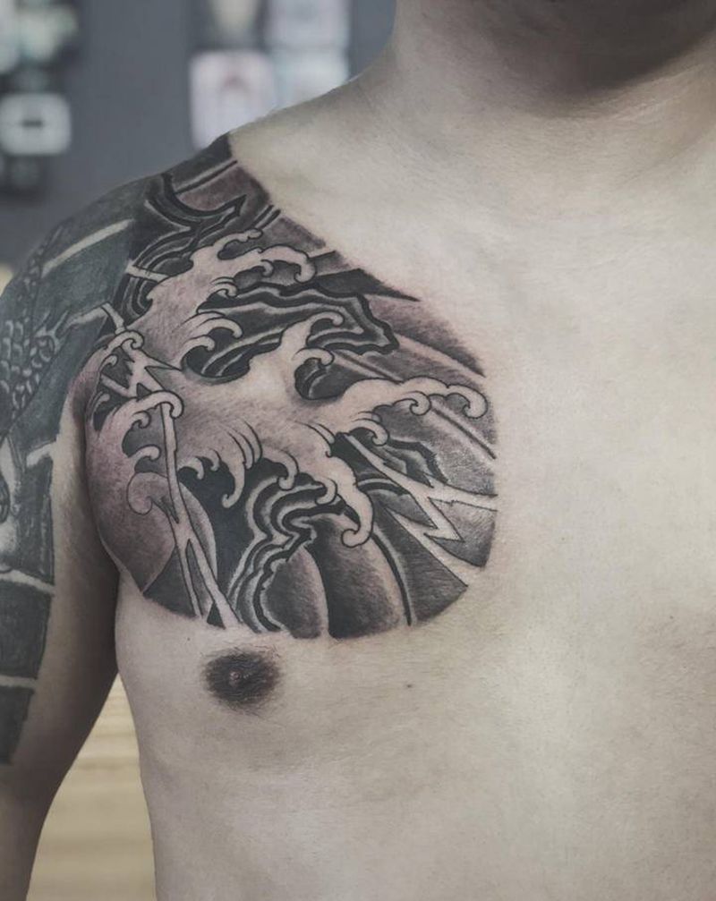 湘西瞳画刺青纹身图片_胸部纹身图案