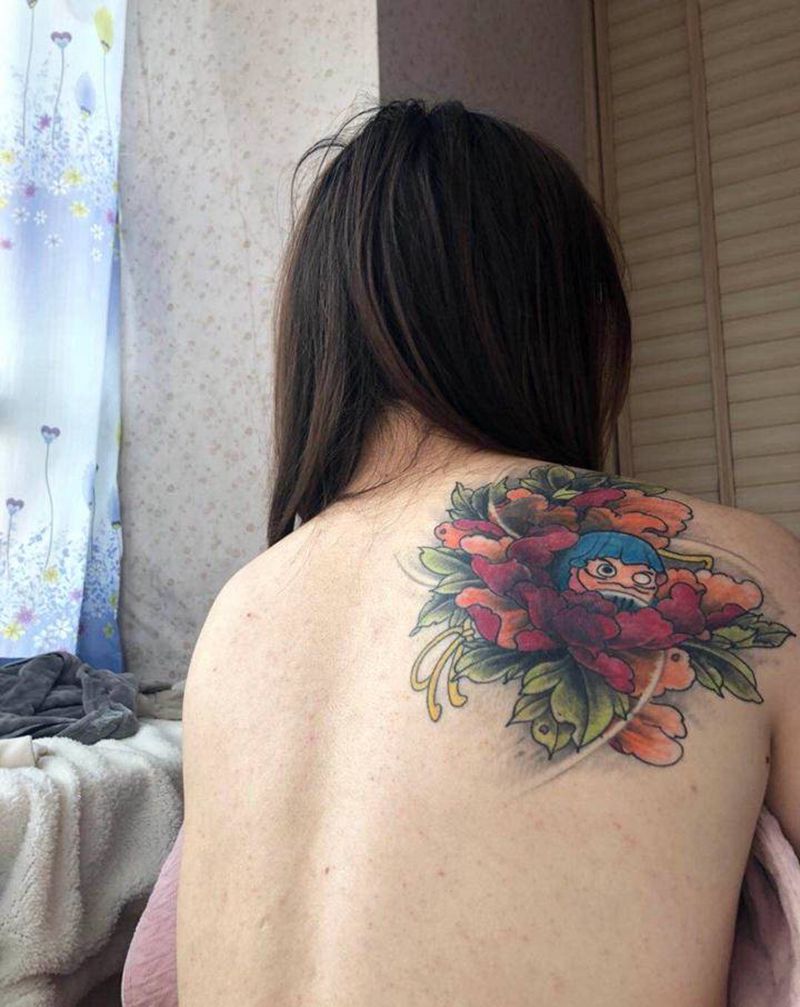 湘西瞳画刺青纹身图片_肩部纹身图案