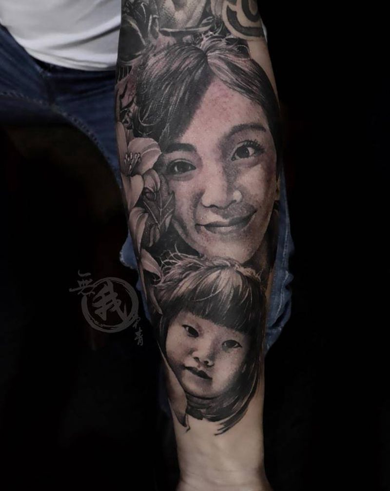 肖像纹身图片_手臂手部欧美写实纹身图案