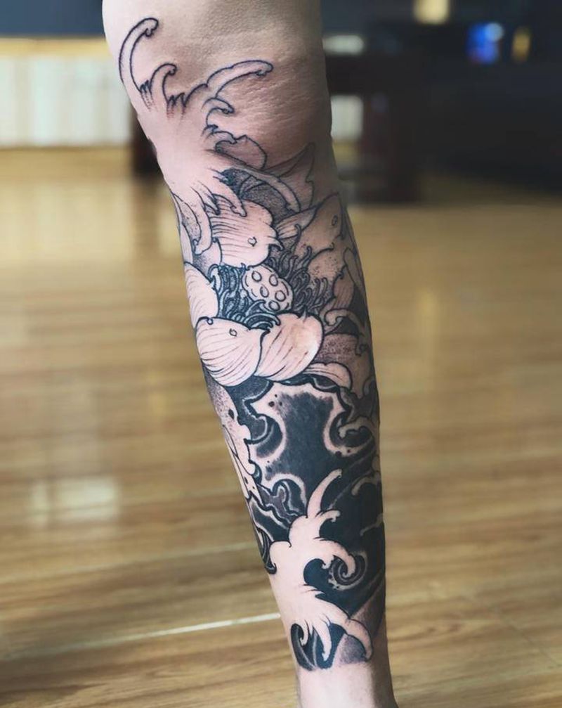 湘西瞳画纹身图片_腿部纹身图案