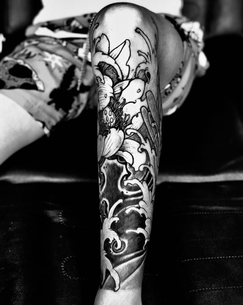 湘西瞳画刺青纹身图片_腿部脚部纹身图案