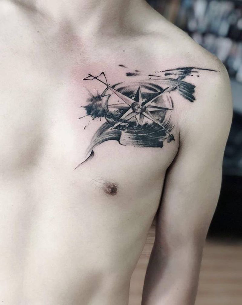 湘西瞳画刺青纹身图片_胸部纹身图案