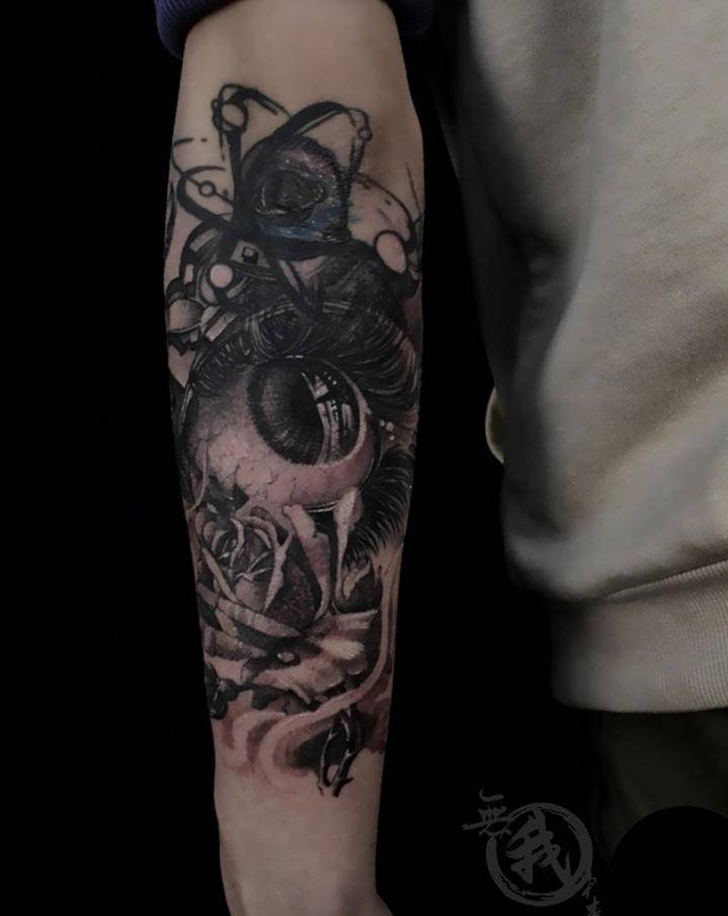 眼纹身图片_手臂手部欧美写实遮盖纹身图案